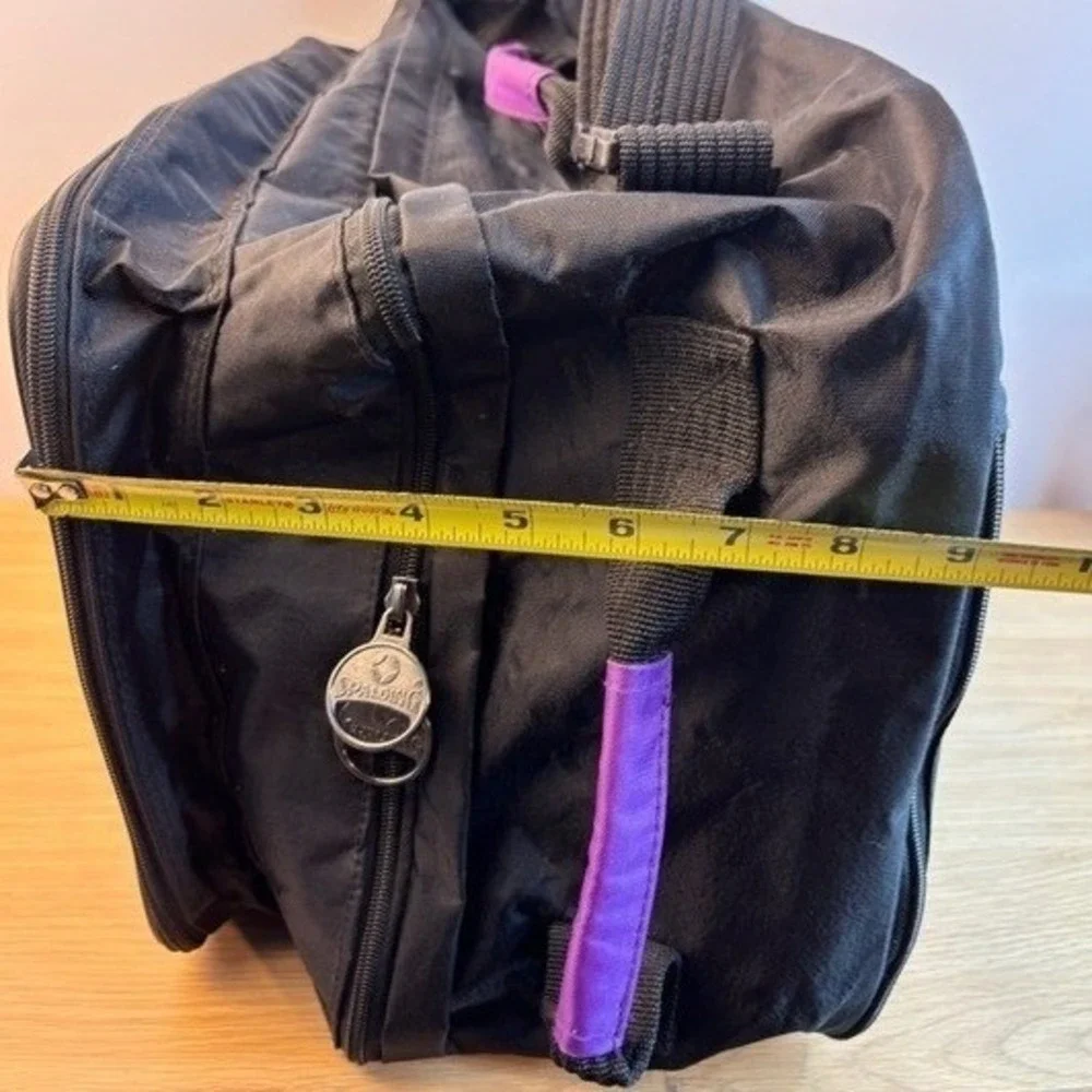 Spalding‎ Duffel Bag Vintage 90s Geometric Abstract Black Pink Purple Travel Bag